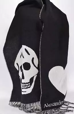 $330.96 • Buy New Alexander McQueen 628294 BLOWN UP SKULL Wool Blend Large Scarf Shawl Wrap