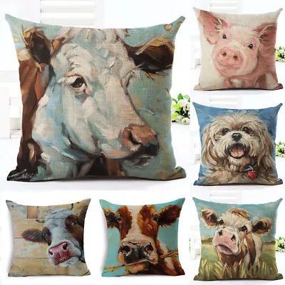 $3.98 • Buy Cute Animals Cushion Cover Sofa Home Decor Pet Dog Pattern Throw Pillow Case 18 