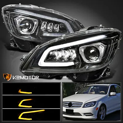 Fits Black 2008-2011 Benz W204 C-Class Full LED Sequential Projector Headlights • $484.46