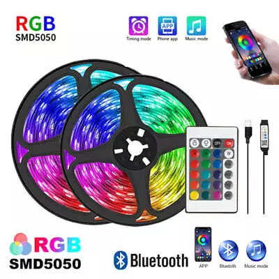 USB LED Strip Lights Bluetooth RGB 5050 Flexible TV Light Backlight App Remote M • $3.08