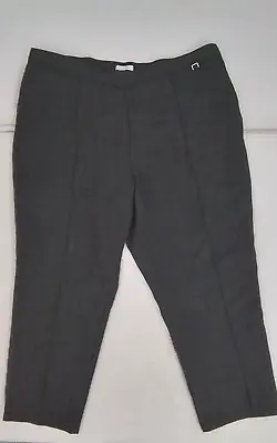 M&S Classic Women's Trousers Size 22 Grey Straight Pockets Elastic Waist Used F1 • £6.99