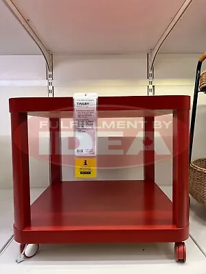 Brand New IKEA TINGBY Red Side Table On Casters  19 5/8X19 5/8   804.574.39 • $79.87