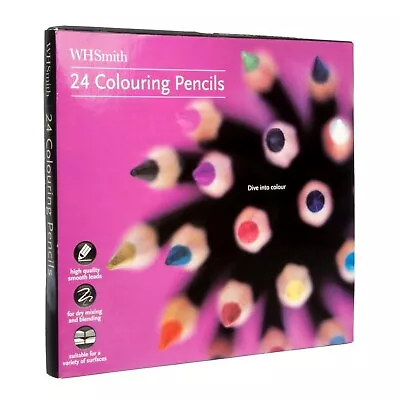 WHSmith Colouring Pencils Set For Sketching Assorted Colours Pack Of 24 • £5.69