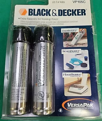 Vtg Original Black & Decker VersaPak 3.6V Battery 2 Pack VP105C New OEM  • $29.94