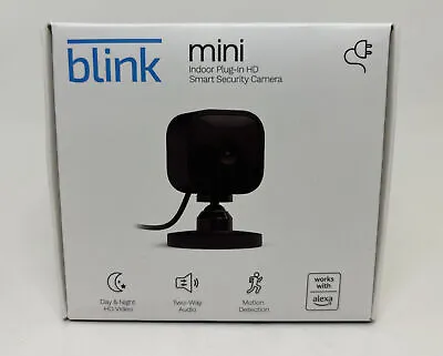 Blink Mini Indoor 1080p HD WiFi Security Camera Motion Detection Black SEALED • $23.89