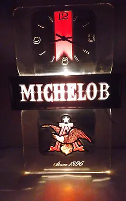 Michelob Vintage Lighted Beer Clock Textured Eagle Sign Since 1896 Works Well • $53.52