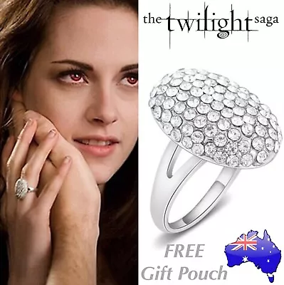 Twilight Saga Vampire Bella Swan Silver Crystal Wedding Engagement Ring Gift NEW • $12.50