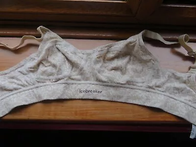 Icebreaker Merino Wool Siren Bra In Fawn Heather XS • £14.99