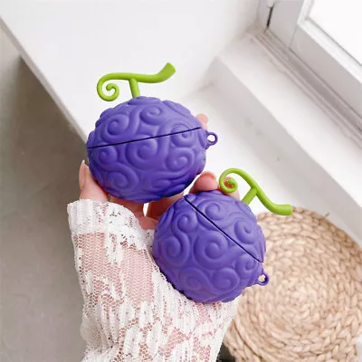 One Piece Devil Nut Rubber Fruit Purple Cover Case For AirPods Pro 1 2 3 • $7.39