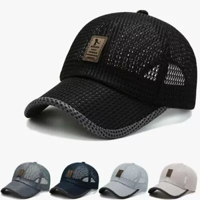 Summer Snapback Quick Dry Mesh Baseball Cap Outdoor Sun Golf Breathable Hat NEW • $6.99