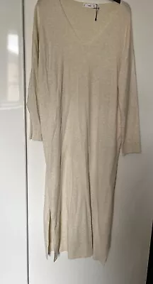 Mango Cream Maxi Dress Cosy Size M Long Sleeves Unworn • £9