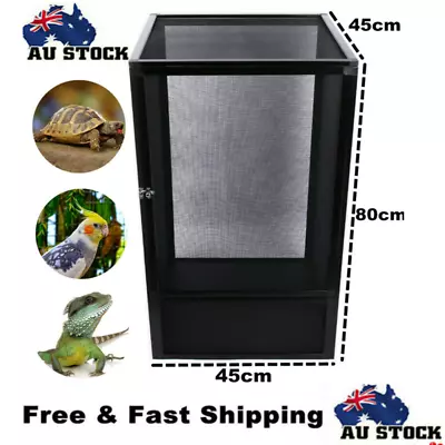 45x45x80cm Reptile Enclosure Terrarium Insect Mesh Cage Large Aluminum Alloy AU • $136.45