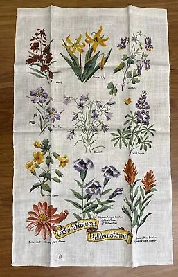 Vintage NWT Wild Flowers KAY DEE HAND PRINTS Linen Tea Towel Yellowstone V3 • $19.99