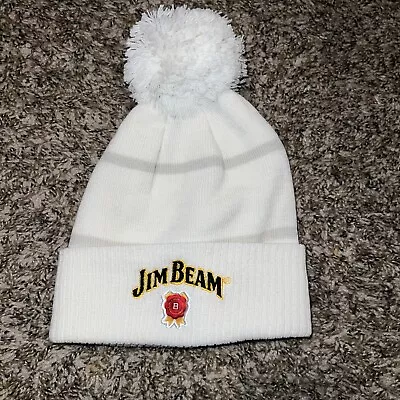 Jim Beam  Pom Pom Knit Hat Cap Men Women White • $5