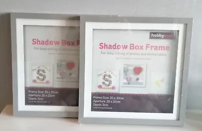 £25 • Buy Job Lot Of  2 Hobby Craft Shadow Box Frames ( Grey ) 30cm X 30cm X 3 Cm