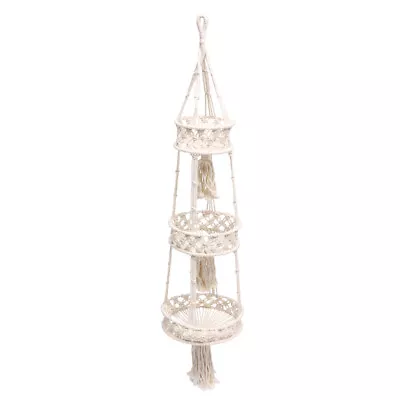 Three Tier Flower Basket Cotton Macrame Vegetable Hanger Hanging • $33.28