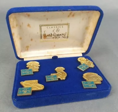 $19.44 • Buy 5 Walt Disney Classics Collection WDCC Set Of Pins Lapel With Box 1992-1996