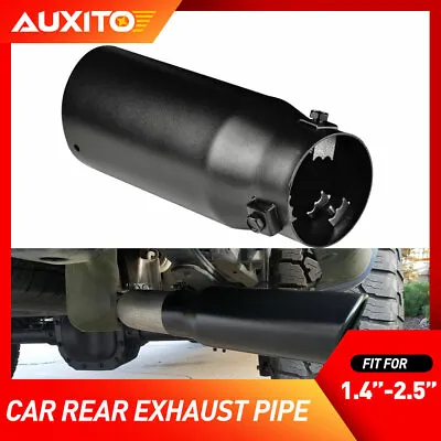 Car Stainless Steel Exhaust Tip Muffler Pipe Tail Throat Pipe Black Universal • $26.99
