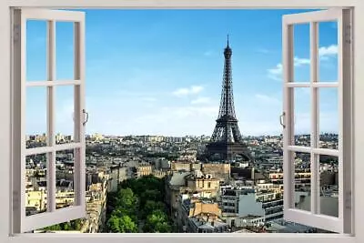 Eiffel Tower Paris 3D Window View Decal WALL STICKER Decor Art City DIY FS • $30.37