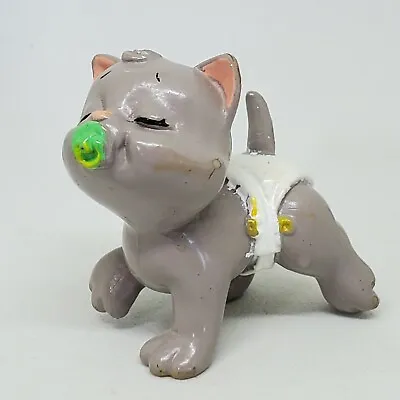 Vintage Magic Diaper Babies Grey Kitten PVC Figure 1991 Galoob LGT Kitty Cat • $13.79