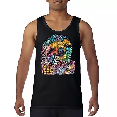 Dean Russo Cute Lazy Sloth Tank Top Funny Wild Life Colorful Men's Top • $19.95