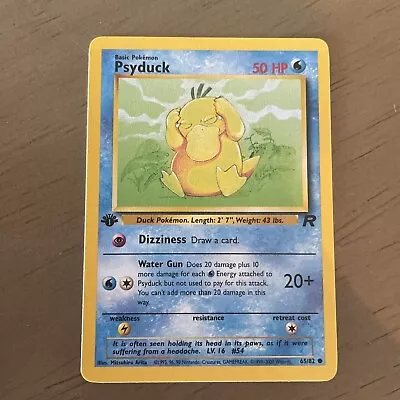 $3.25 • Buy 1st Edition Psyduck 65/82 Team Rocket Pokemon Card Near Mint NM WOTC
