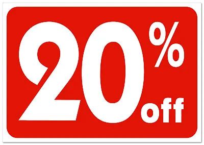 20% Off Sale Sign Business Retail Store Shopping Message Sign Durable Plastic • $7.69