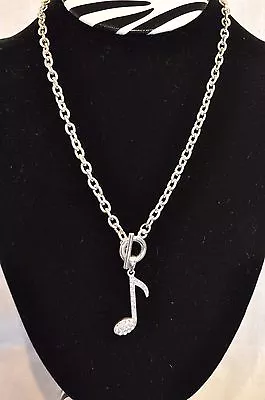  Crystal Music Note Toggle Necklace- Music Jewelry -musician Gifts-eighth Note • $19.99