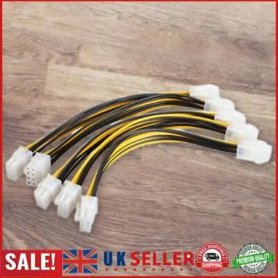 5x ATX 4 Pin Male To 8 Pin Female EPS Power Cable Adapter CPU Power Supply GB • £5.38