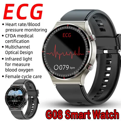$56.88 • Buy Smart Watch ECG Heart Rate Blood Oxygen Sleep Health Fitness Monitor Sport Watch