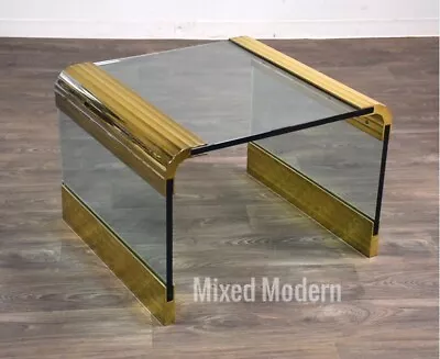 Modern Occasional Brass And Glass Table By Pace • $759