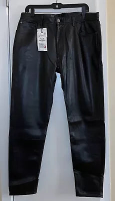 New Zara Black Faux Leather Skinny Fit Pants Size 34 • $20