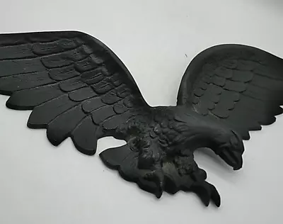 Large American Eagle Wall Plaque Sign Cast Black Metal Rustic Finish 25.5  Long • $64.99