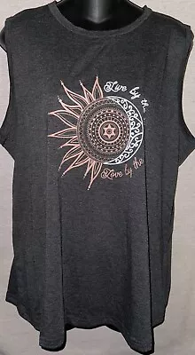 SHEIN Gray And Multi Colored Sun & Moon Print Tank Top - XL • $6