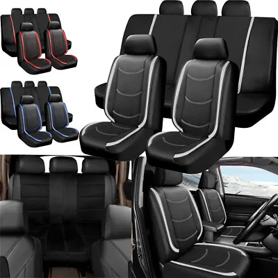 For Chevrolet Car Seat Covers Front Rear Protector Full Set Waterproof Leather • $39.99