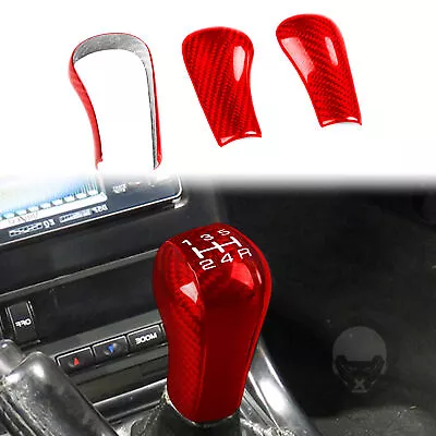 Inner Gear Shift Knob Cover Trim Set For NISSAN GTR R32 1989-1994 R33 R34 Red 3x • $65.92