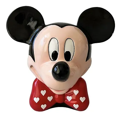 Disney Mickey Mouse Head Ceramic Vase Planter Hearts Bow Tie Teleflora • $25