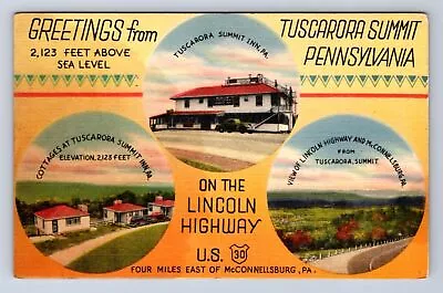 Vintage Tuscarora Summit Lincoln Highway Penn. Pa~multi View Linen Postcard Hv • $11.99