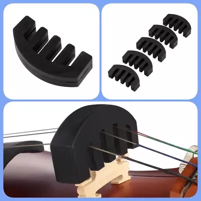 10pcs Violin Practice Mute Black Heavy Rubber Silencer For 4/4 Fiddle • $9.99