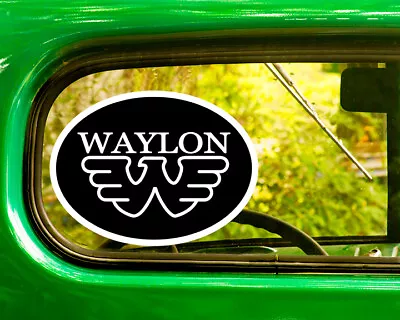 2 WAYLON JENNINGS BAND DECALs Stickers Bogo For Car Bumper Laptop Window • $3.95