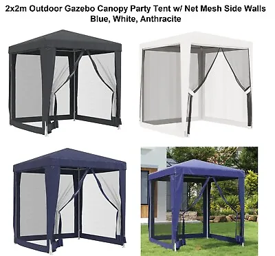 $129.19 • Buy 2x2m Outdoor Gazebo Canopy Marquee Wedding Party Tent W/ Side Walls Net Mesh