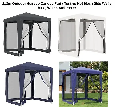 2x2m Outdoor Gazebo Canopy Marquee Wedding Party Tent W/ Side Walls Net Mesh • $135.80