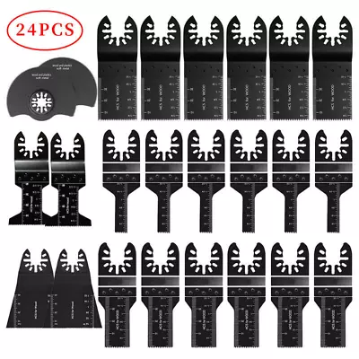 24Pcs Oscillating Multi Tool Saw Blades Sets Metal Carbide Blade For Makita Dewa • £10.99