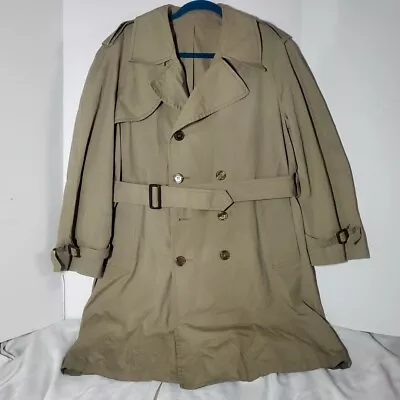 London Fog Mens Tan Trench Coat Claeth Cloth Maincoats Size 38 Short LOOK/READ  • $29.99