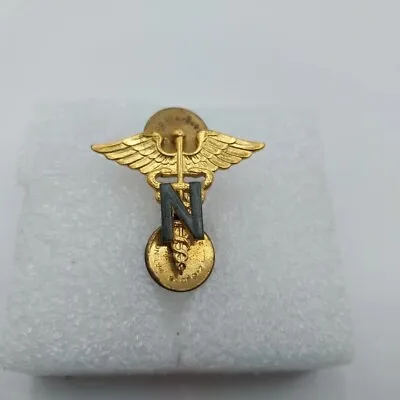 Vintage Caduceus Medical Symbol With Letter N Nurse Lapel Pin • $6