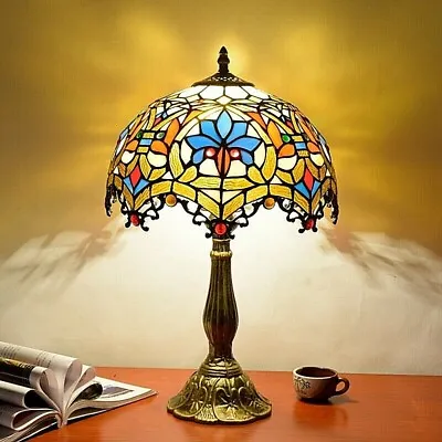 £90 • Buy Tiffany Style Handmade 12 Inches Table Lamp-Stained Glass Multicolor