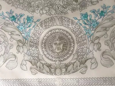 NEW Authentic VERSACE MEDUSA WHITE BLUE COTTON FABRIC PANEL 54 X54  ** Loook  AG • $375