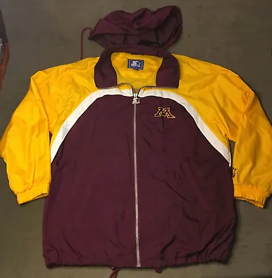 Minnesota Golden Gophers Starter Hooded Nylon Jacket Size L Excellent Condition • $52.50