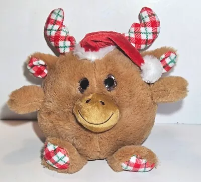 Christmas Reindeer Moose Santa Hat Plush Stuffed Animal Toy Plaid Antlers Publix • $5