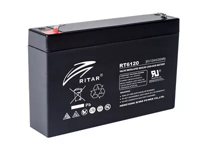 £17.40 • Buy RITAR 6V 12AH As 6V  10AH Battery Toy Car Electric Bike Feber Peg Perego Injusa